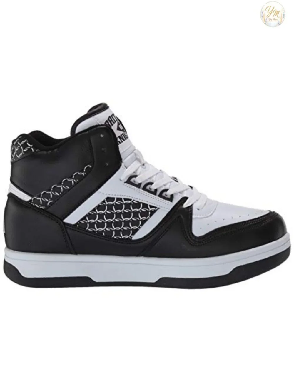 Men's Retro High-Top Basketball Sneakers Faux Leather Lace-Up